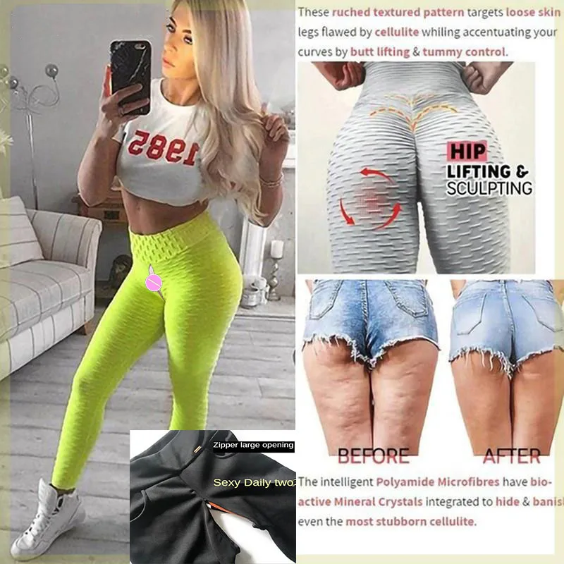 Sexy Invisible Open-Seat Pants Yoga Pants Breathable Hip Sweat Sports Fitness Leggings Outdoor Sex Convenient Women's Clothing