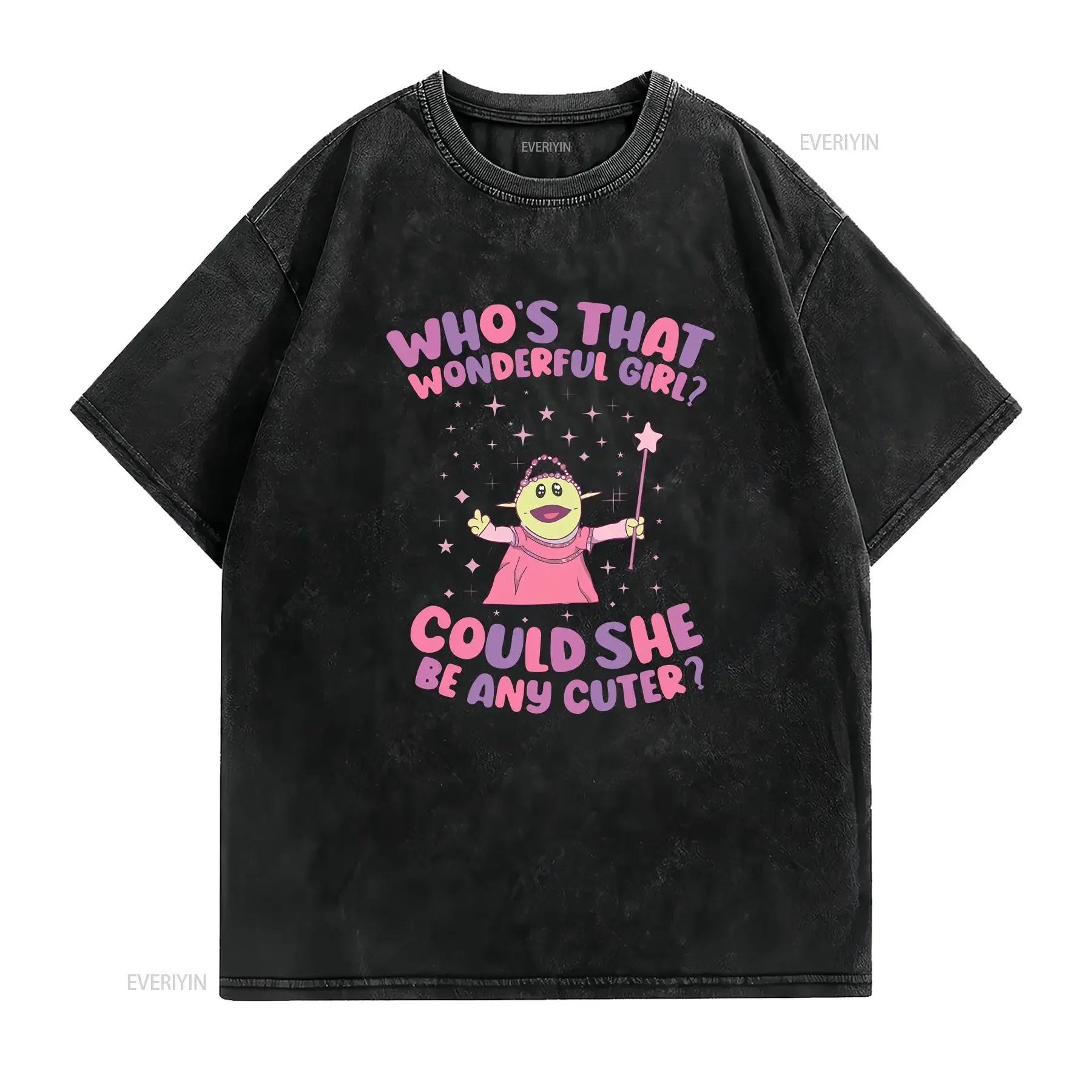 Nanalan T Shirt Mona Who's That Wonderful Girl Could She Be Any Cuter vintage Washed Stylish fashion designer clothes