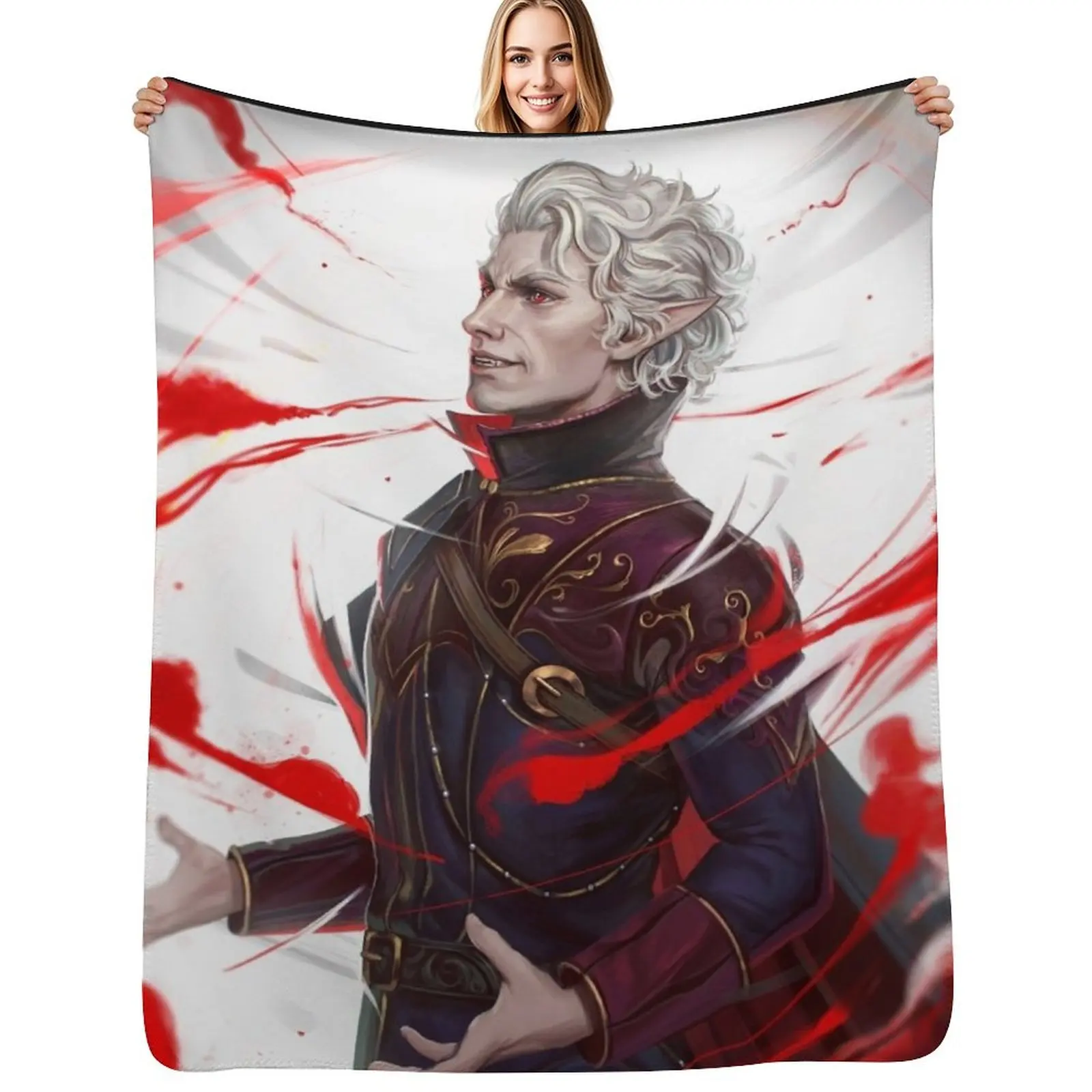 Astarion blood Throw Blanket Soft Big Bed linens Shaggy bed plaid Beach Luxury Thicken Blankets