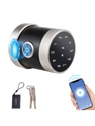 5-in-1 Unlock Smart Door Lock Keyless Entry Biometric Door Knob with Keypad BT Tuya App Remote Control Password Fingerprint