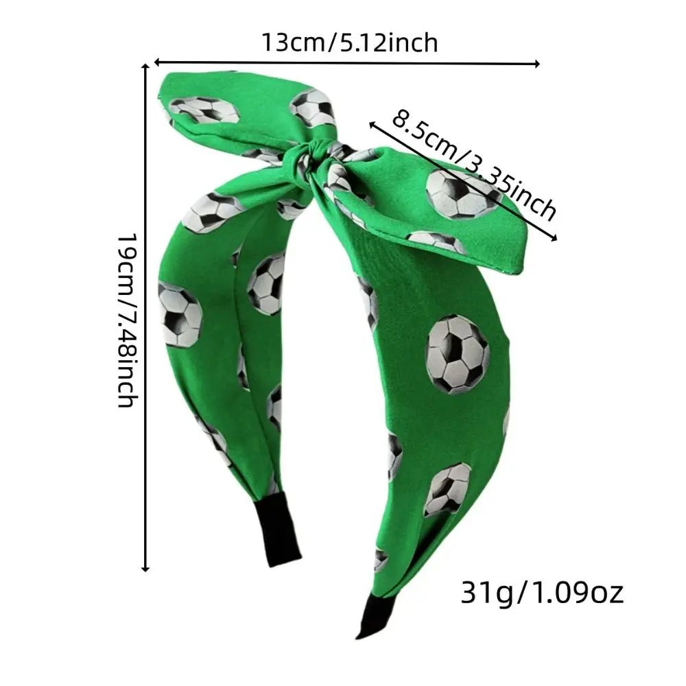 Cute Football Headband Rabbit Ear Bow Fan Cheering Hair Hoop Soccer Print Funny Costume Soccer Fan Hair Band Bar Viewing Events - view 6
