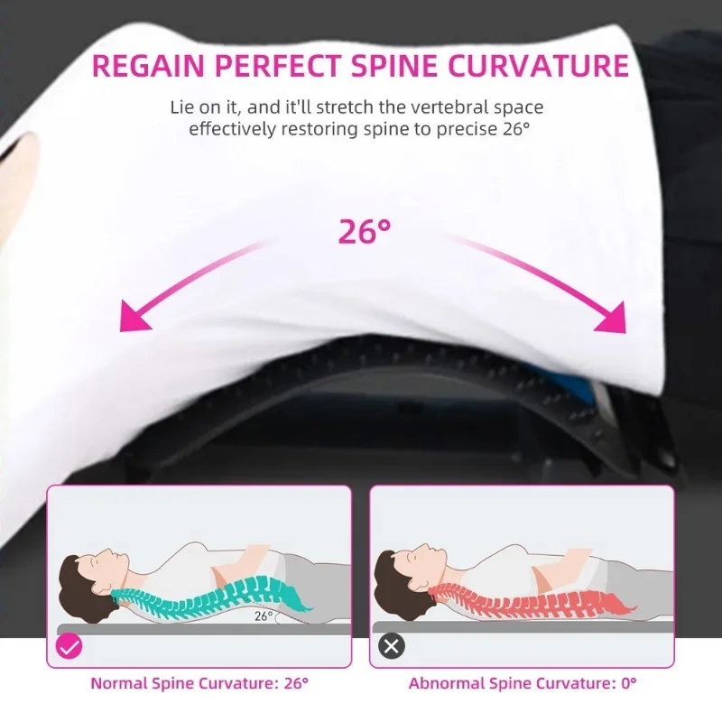 Magnetic Back Massage Muscle Relaxation Stretcher Treatment To Relieve Lower Lumbar Pain Neck Stretching Cervical Spine Support