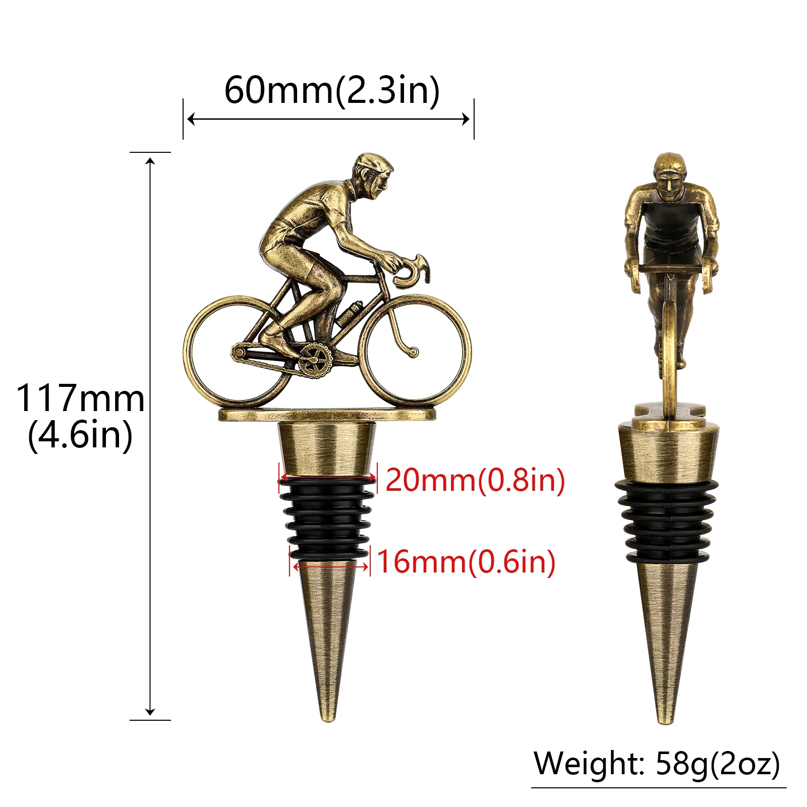 LKKCHER Bicycle Wine Bottle Stopper Vintage Cycling Wine Cork Cool Champagne Accessories Birthday Christmas Gifts for Father Men