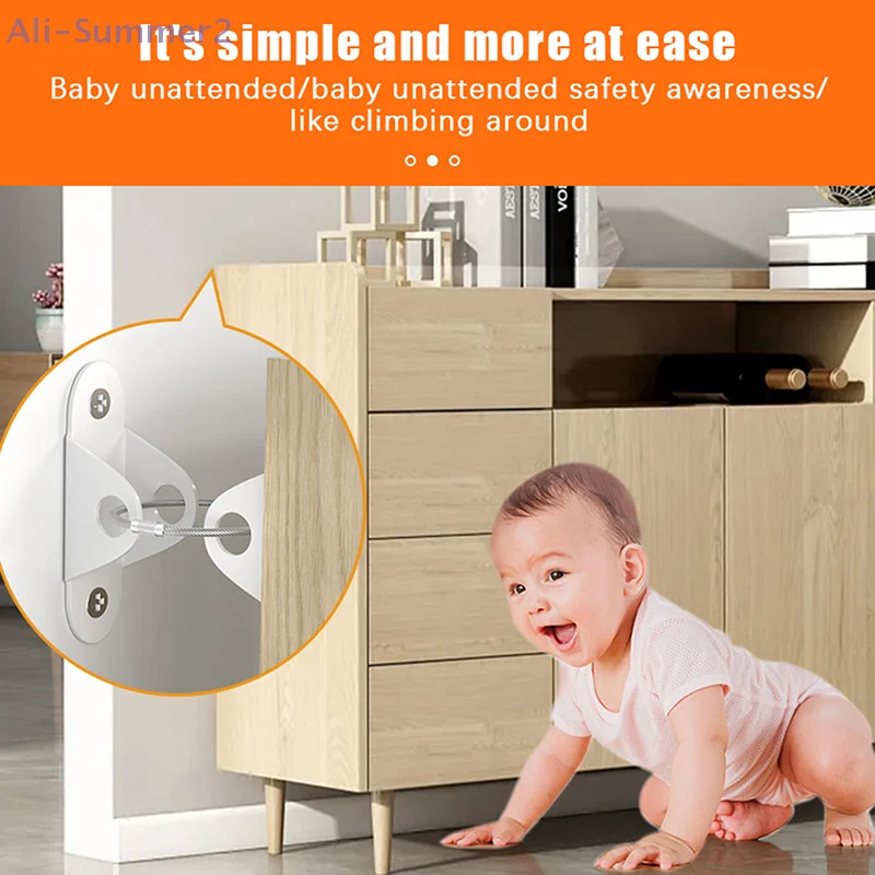 {MX} مجموعة واحدة من مراسي الأثاث المضادة للطرف من الفولاذ المقاوم للصدأ لحزام الزلازل للتدقيق على مثبتات رف الكتب والأثاث على الحائط #4