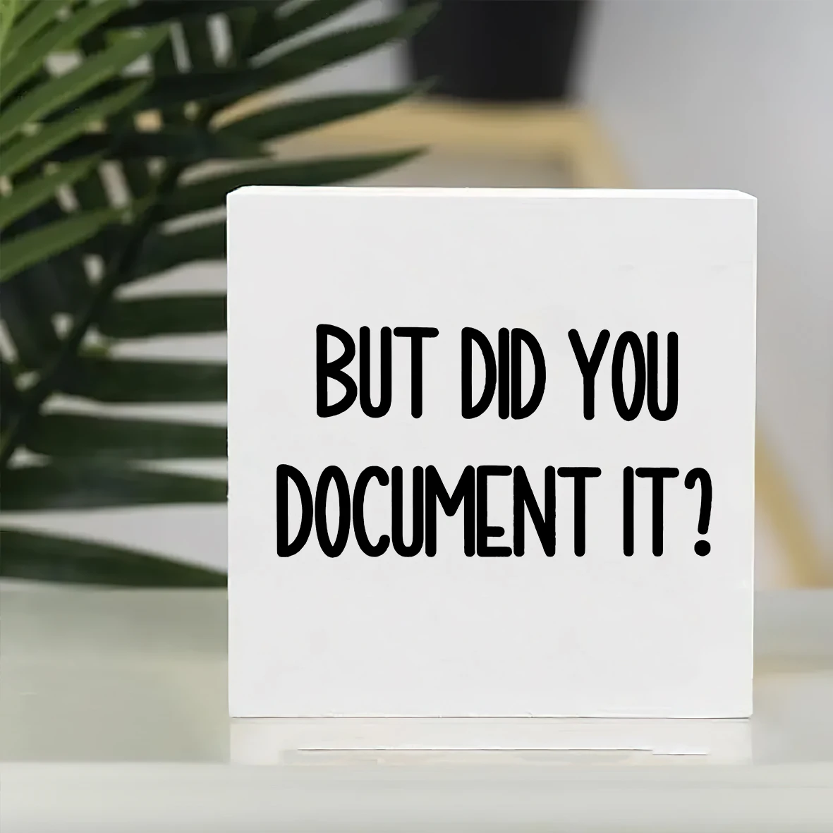 1 قطعة الخشب ولكن هل توثيق ذلك علامة ديكور مضحك مكتب صندوق خشبي تسجيل ديكور مكتب المنزل ريفي مزرعة مربع مكتب