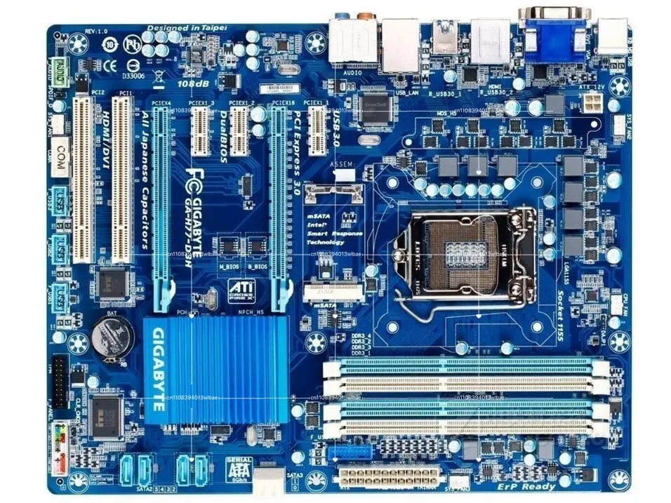 Used GA-Z77-D3H Z77 Motherboard 100% Tested 32GB LGA 1155 DDR3 ATX