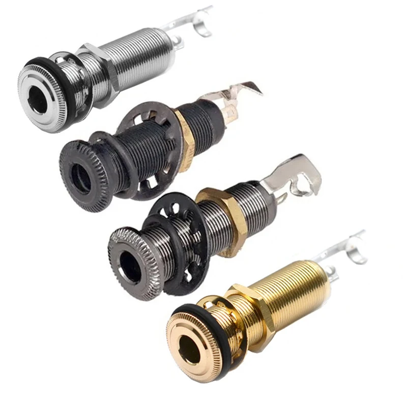 1Pcs 6,35mm 1/4 "Gewinde Zylinder Bass Gitarre Jack Pickup Ausgang Eingang Steckdose für Elektrische Gitarre Zubehör teile – Detail 1