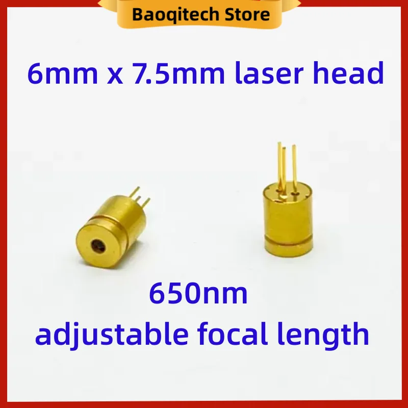 10 50 100 Pcs 6Mm * 7.5Mm Korte Grootte Laserkop Industriële Kwaliteit Puntvormige Verstelbare Brandpuntslengte Module3 Pin 650nm 5Mw 2.2V