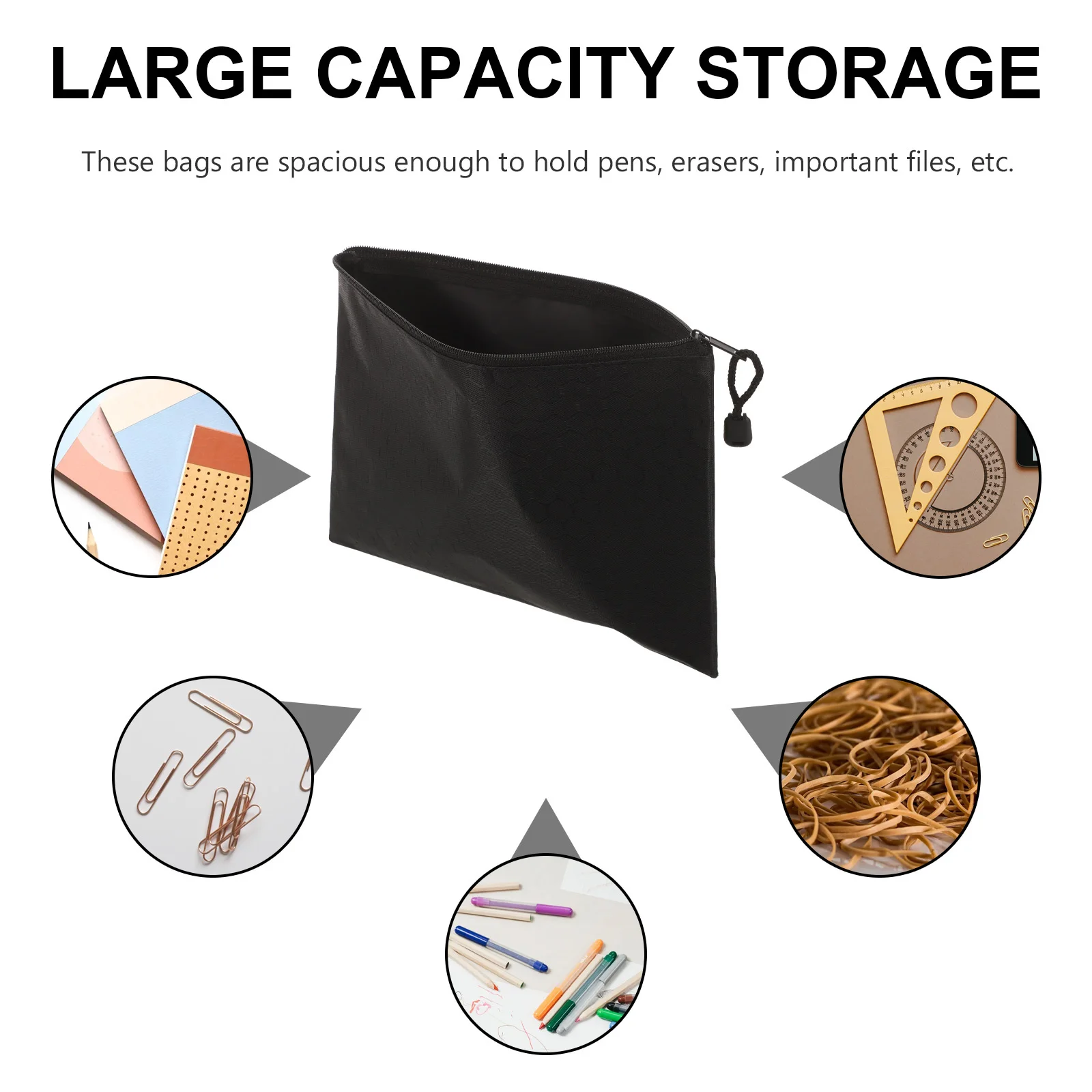 

Сумка для файлов из ткани Оксфорд, большая вместительная сумка для канцелярских принадлежностей для студентов, органайзер для хранения документов, держатель для файлов на молнии, портативная бумага