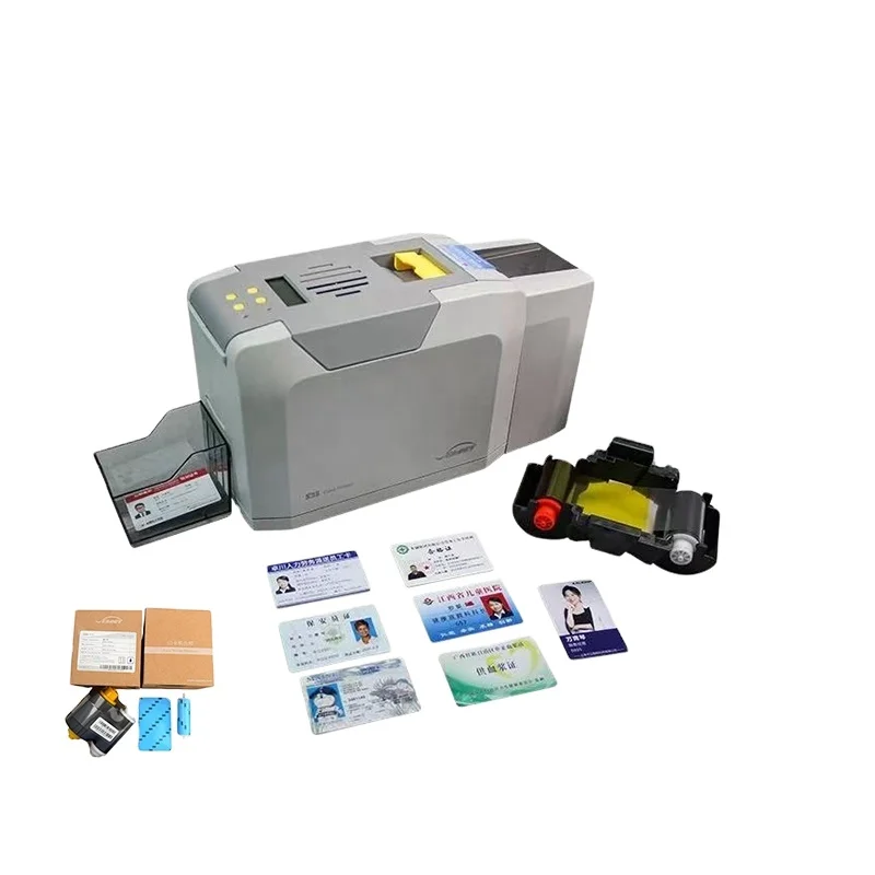 S28 Desktop Plastic PVC Card Printer Support Single/Double Side Printing For Small Enterprise Identity Badge Making