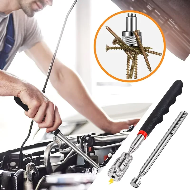 Telescopic Magnetic Pickup Tool Strong Magnet Retractable Metal Sucker Rod Automotive Repair Tools Extendable