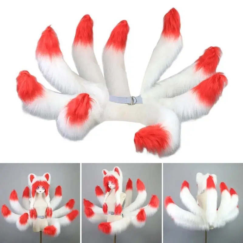 Neuf foxes à queue queue kyuubi kitsune queue fausse furs