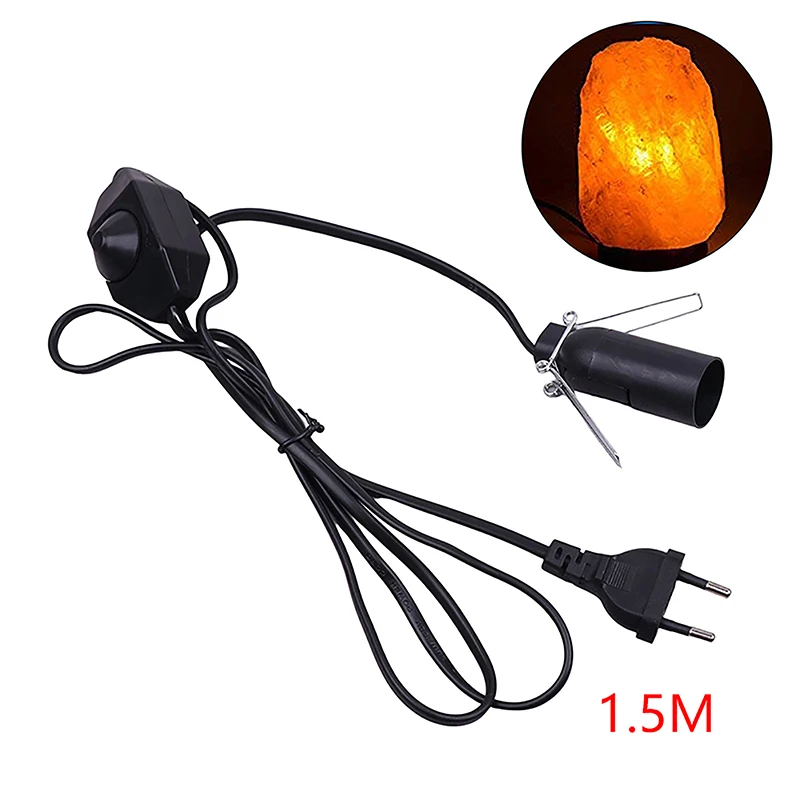 For Salt Rock Lava Lamp 1.5M Power Cord Cable With Dimmer ON OFF Switch Metal Clip E14 Base Hanglamp Holder Socket Plug