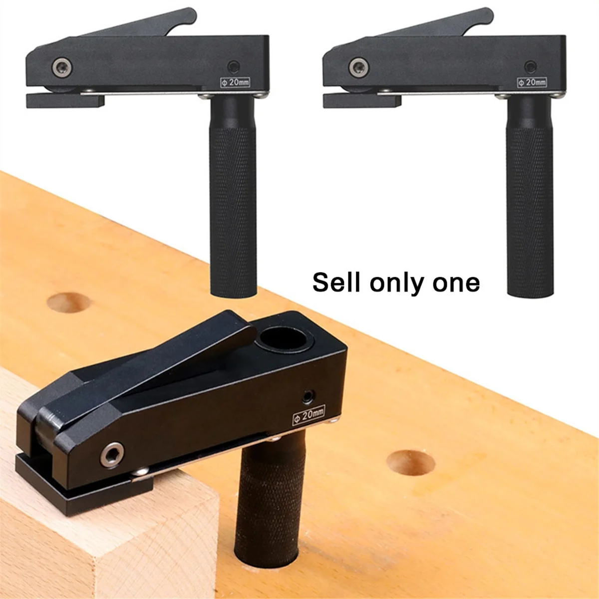 Woodworking Desktop Quick Acting Hold Down Clamp Desktop Clip Fast Fixed Clip for Woodworking 20MM Dog Hole Tool