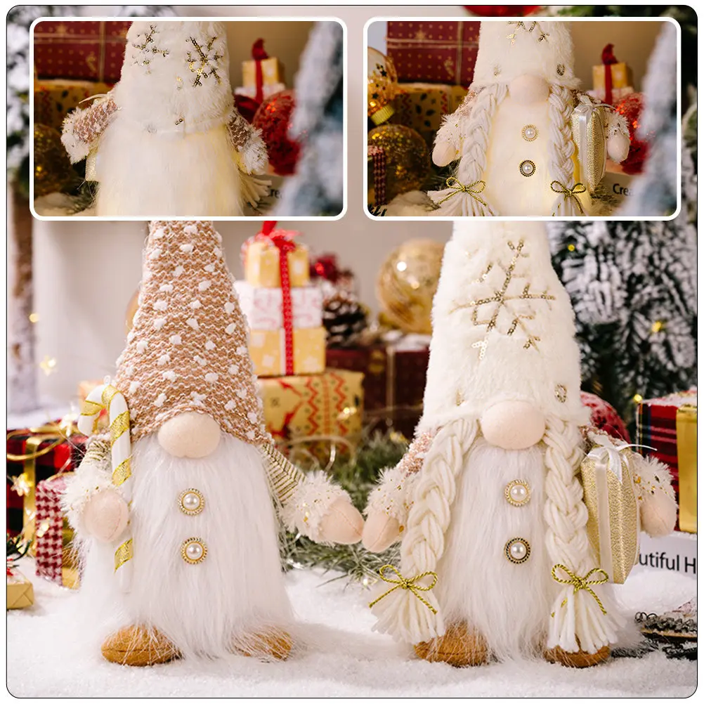 Christmas Gnome Lighted Decor – Soft Tabletop Centerpiece for Holiday Party, Xmas Ornament Gift