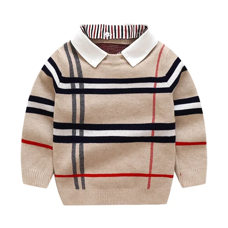 1-8T Toddler For Boy Girl Kids Sweater Vest Autumn Winter Warm Cardigan Top Long Sleeve Plaid Sweaters Fashion Knitwear Clothes