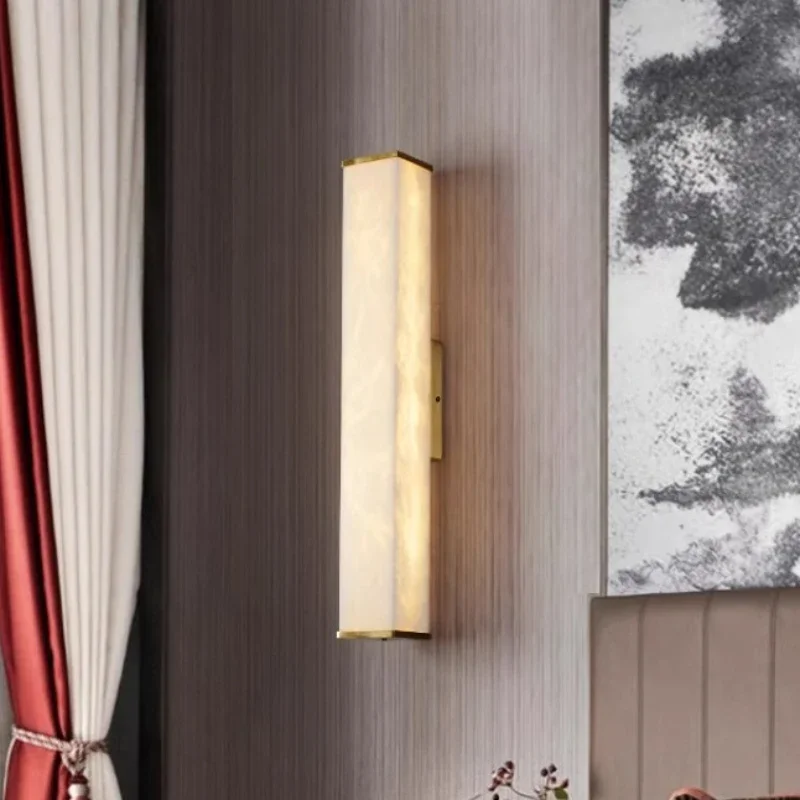 Modern LED Natural Alabaster Wall Lighting Room Living Room Bedroom Bed Decoration Wall Lamp Study Art Designer Retro Wall Light