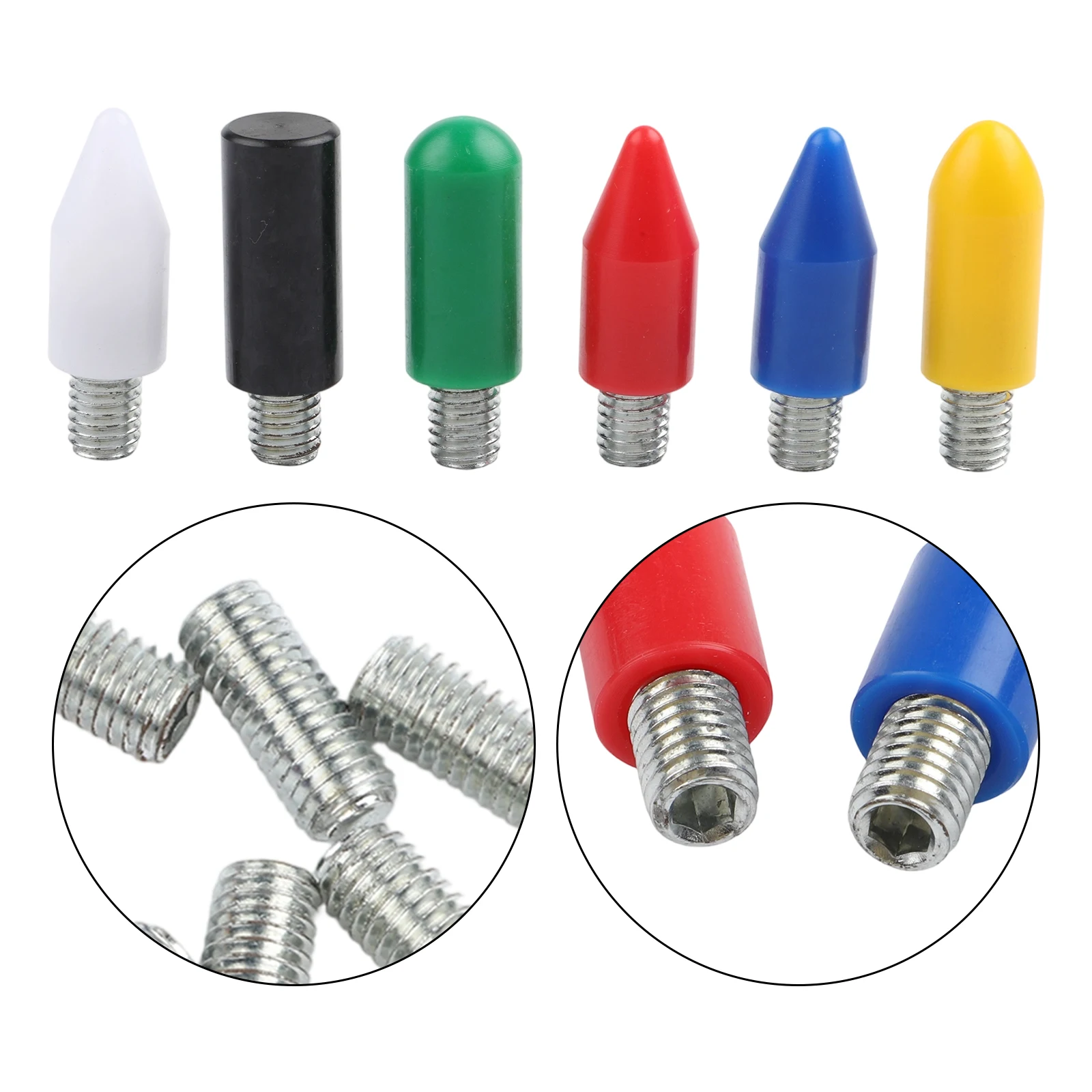 6-Pack M8 Nylon Dent Repair Tips Plastic Flat Heads For Paintless Dent Removal Tools High Wear Resistance Replacement Set