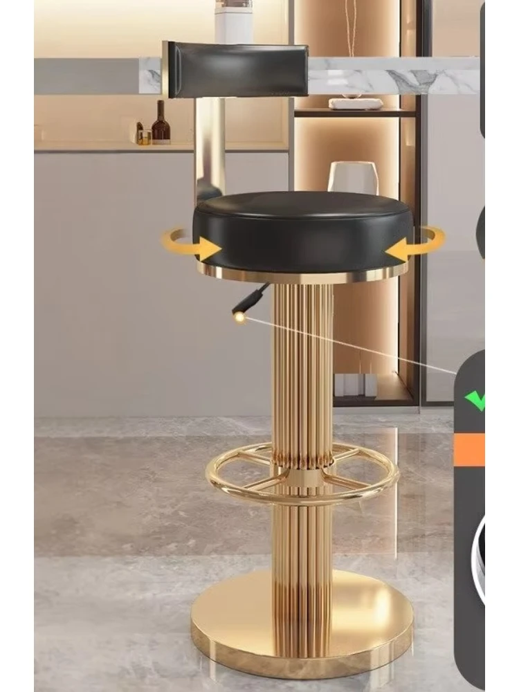 Sedia da bar nordica moderna leggera e lussuosa con sgabello alto per un sollevamento stabile della sedia con schienale