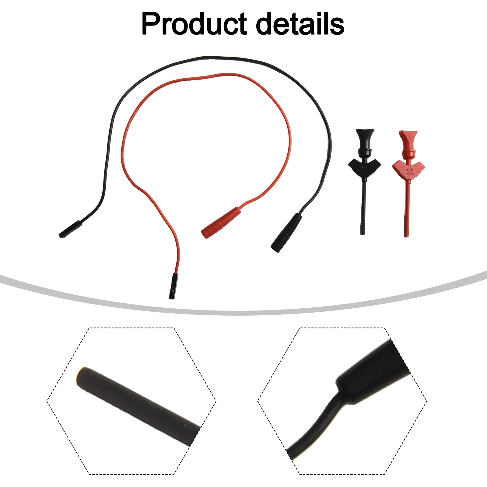 For Electronics Testing Red, Black Multimeter Test Clip Fire Retardant Test Leads Multimeters Mini Grabber Clip