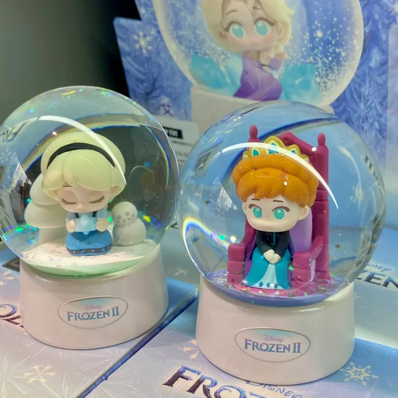 

In Stock Disney Cartoon Frozen Elsa Anna Olaf Figure Crystal Ball Series Blind Box Surprise Box Model Toys Kids Birthday Gifts