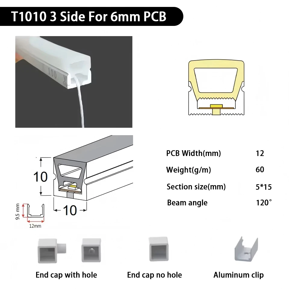 IP67 wasserdichte LED-Neon-Silikon-Lichtröhre, geeignet für 5 mm, 8 mm, 10 mm, 12 mm PCB WS2812B WS2811 5050 RGB-Lichtleiste – Detail 16