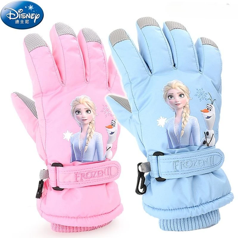 

Аниме периферийные устройства Disney Frozen мультфильм милые зимние теплые водонепроницаемые перчатки принцесса Эльза для девочек флисовые утолщенные пять пальцев
