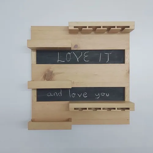 Marina Wood Wine Goblet Rack Writing Tahtalı