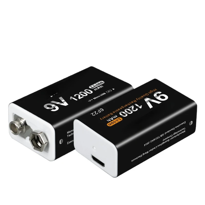 For Multimeter Microphone Toy Remote Control KTV Rechargeable Battery 6F22 1200mAh 9v 2pcs