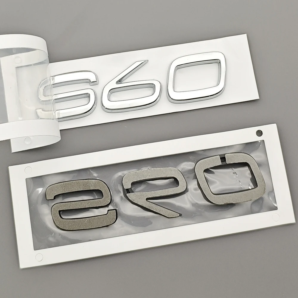 3D ABS Car Stying Letters Stickers Logo S60 Emblem Rear Trunk Badge for S60 T6 T8  Auto Body Sticker Accessories