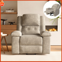Anajqaqia Power Massage Chair, with 8-point Massage and Heating, with Stand Assist and Tilt Function, Foiled Fabric, Brown