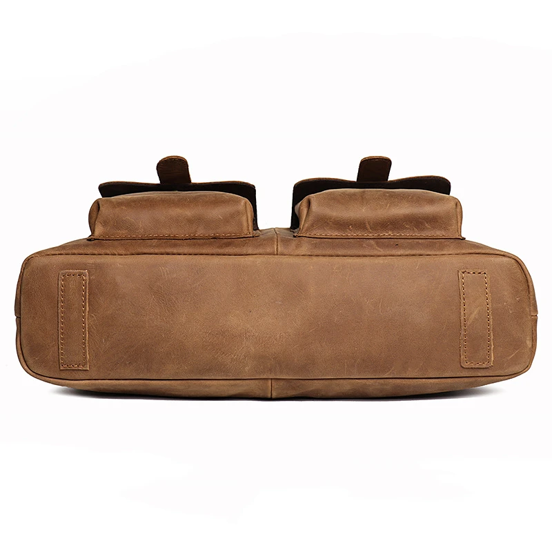 A4 marrom grosso cavalo louco do vintage couro genuíno executivo escritório 14 14 laptop portátil masculino maleta bolsa carteira saco m0183