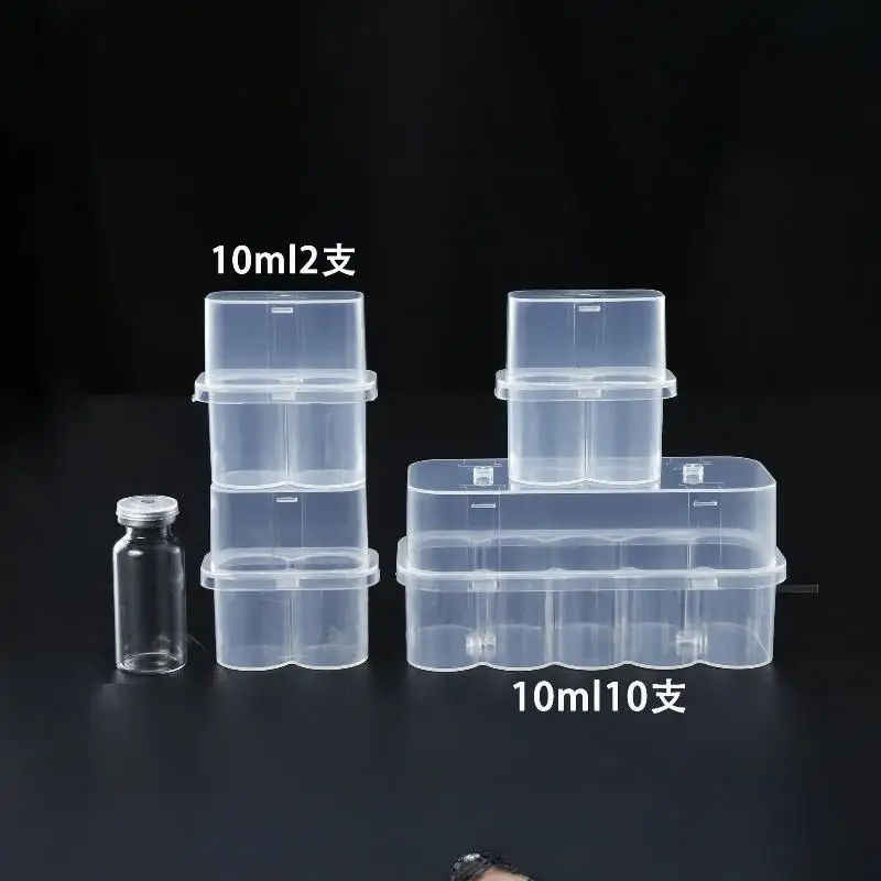 *Stackable Plastic Microtube Storage Box 5Pcs 10mL 2/10 Slot Vial Case for Clinical Testing Sample Organization