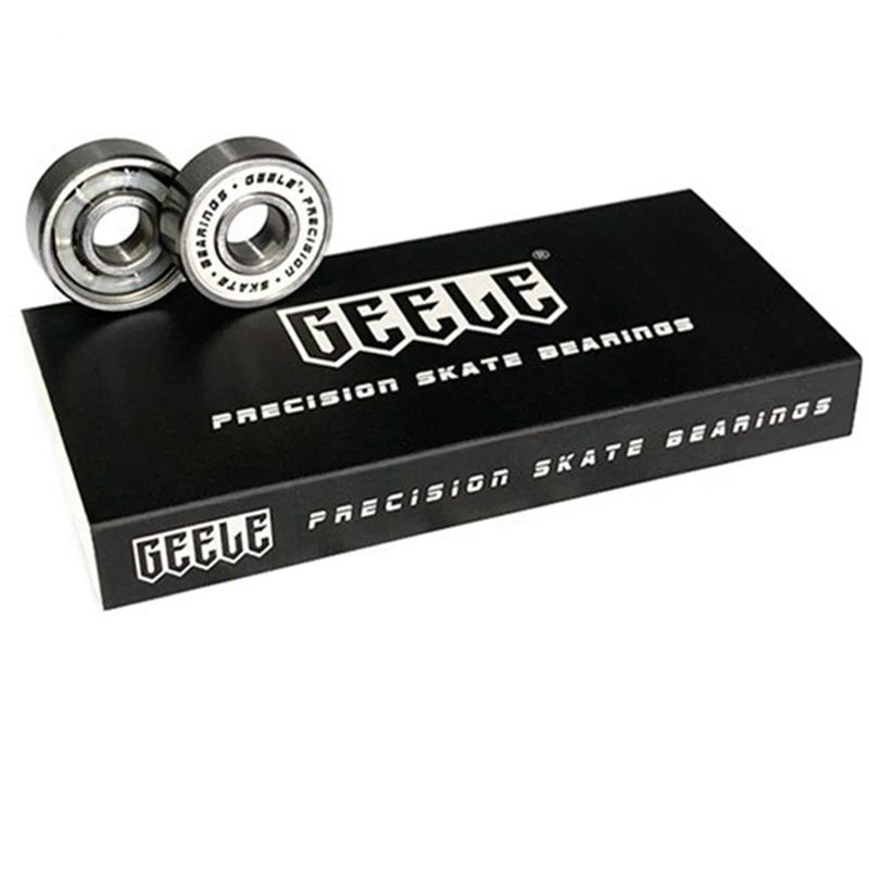 Geele 8Pcs Skateboard Bearings Deep Groove Ball Bearing 608 Bearing For Skateboard Longboard Inline Pulley Turntable Silver