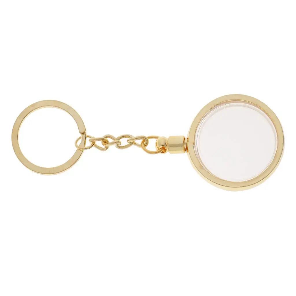 Coin Holder Keychain 30mm Metal Coin Collection Keyring Pendant Circle Shape Gift Box for Souvenir Display