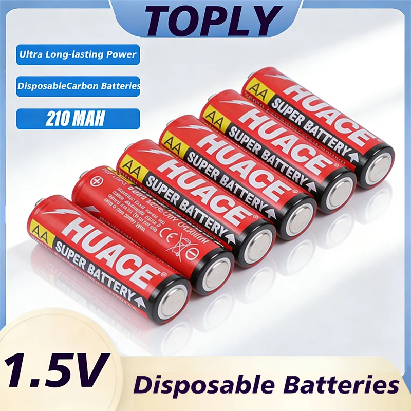 1.5V AA Battery Lasting Disposable Carbon Dry Cell Batteries for Mouse Keyboard Remote Control Bubble Machine Toy & Flashlight