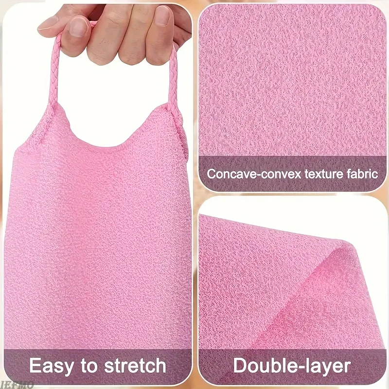 1/2pcs Sheet Exfoliating Bath Towel Bath Stretchable Back Full Body Scrub Towel Super Absorbent Scrub Towel Bathroom Supplies