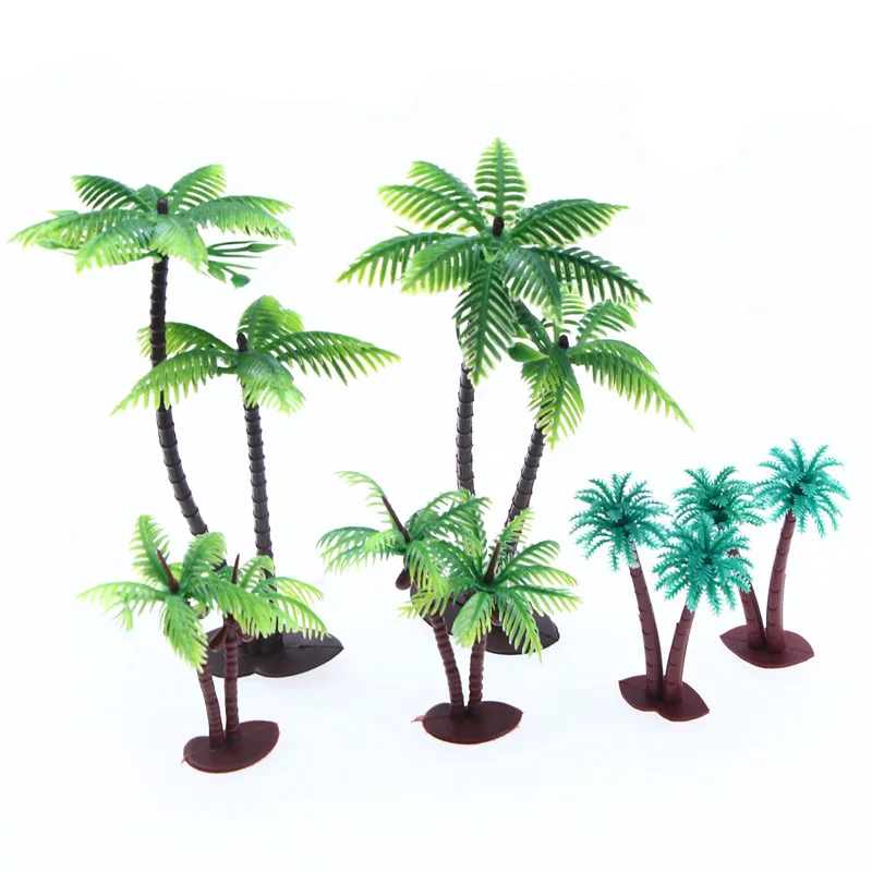 Mini Coconut Palm Tree Model Miniature Tropical Beach Diorama Scenery Architectural Model Accessories Desktop Decoration