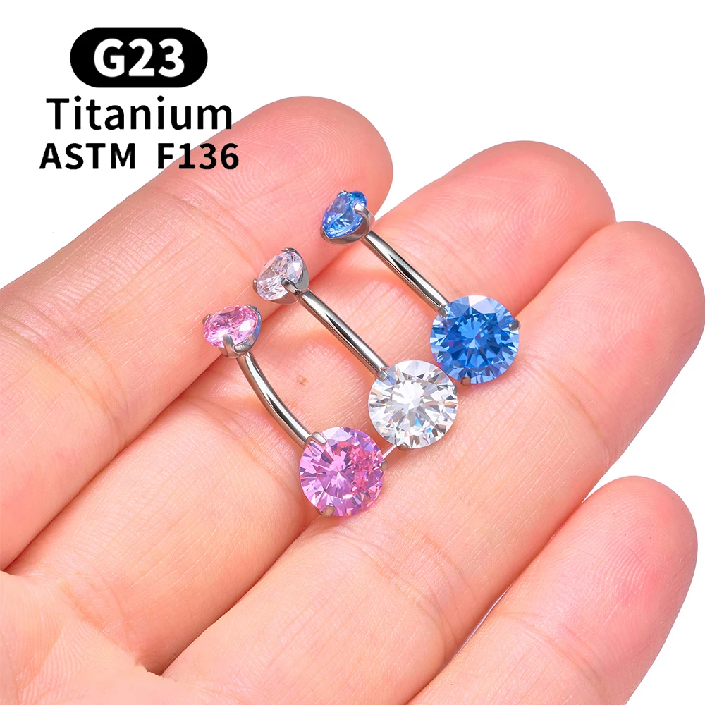 ASTM F136 Titan Bauchnabelpiercing mit Bananendesign, 14G, runder Zirkon, 8/10/12mm, sexy Bauchnabelring, Körperschmuck – Detail 11