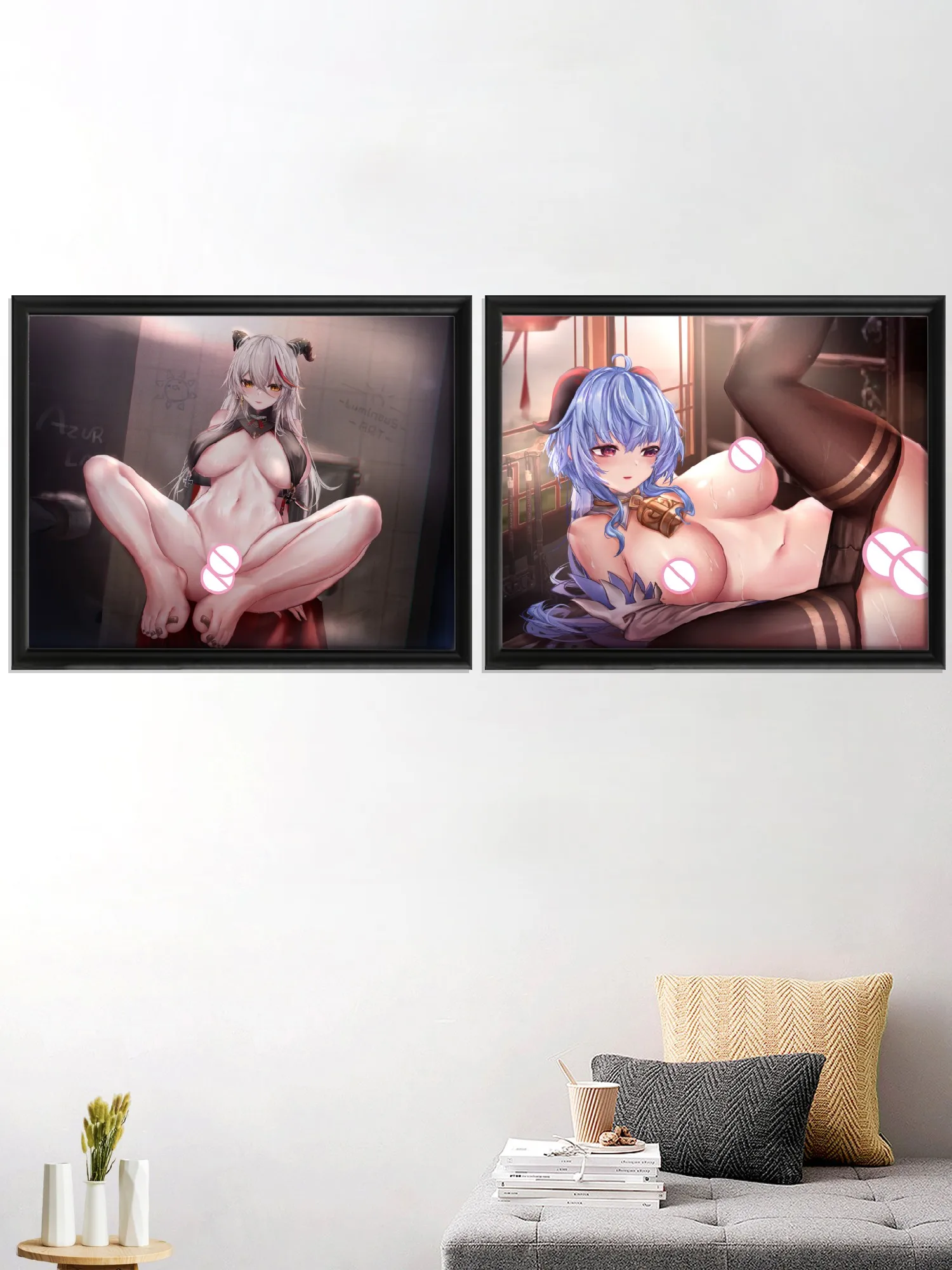 Anime Genshin Impact GanYu Art-Poster Decoration, Sexy Nude Girl, Cartoon Game, Formidable Art, Picture, Silk Prints, Custom