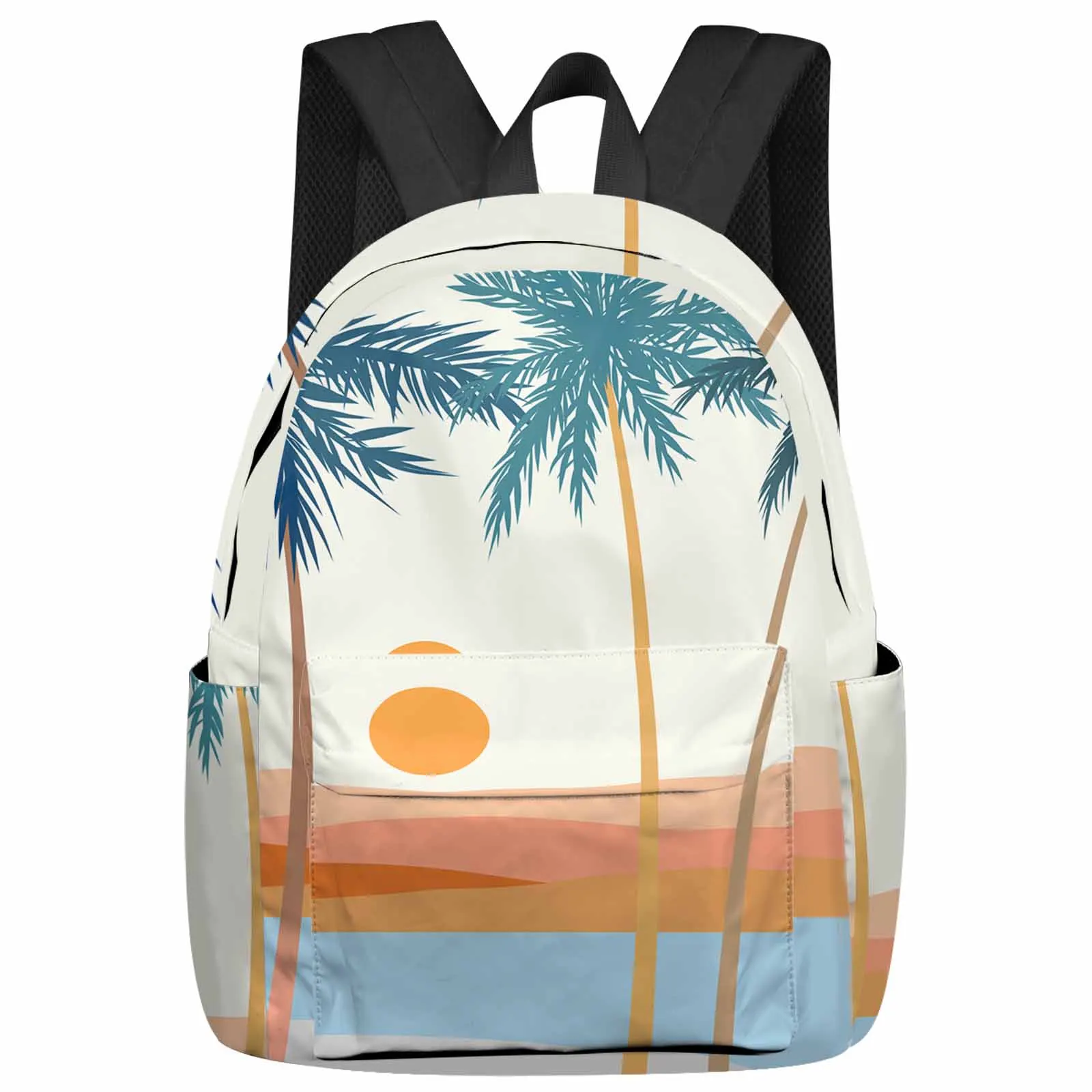 Abstract Sun Coconut Tree Boho Backpack School Bags for Teenagers Students Laptop Bag Women's Casual Travel Backpack