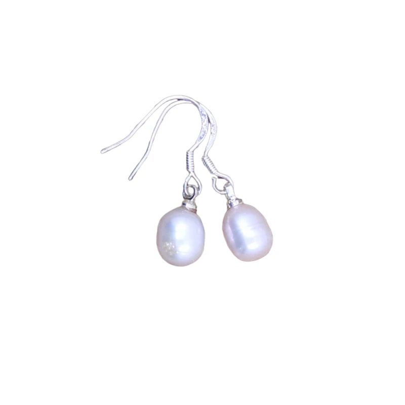 1 Pair Pink Natural Freshwater Pearl Dangle Hook Earrings Vintage Style for Girls Ladies Party Fashion Accessory Gift Earring