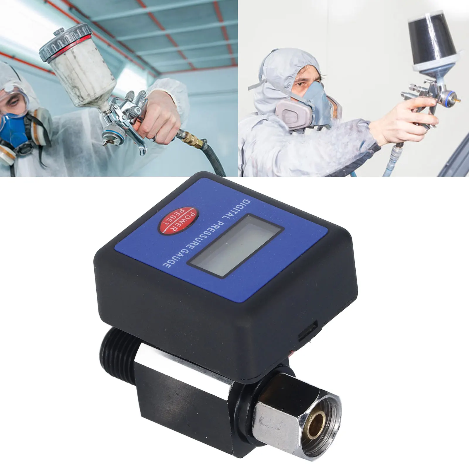 

G1/4 Industrial Air Pressure Regulator Digital Gauge with LED Display 0-20Bar Anti-Leak for Pneumatic Tools Construction Carpent