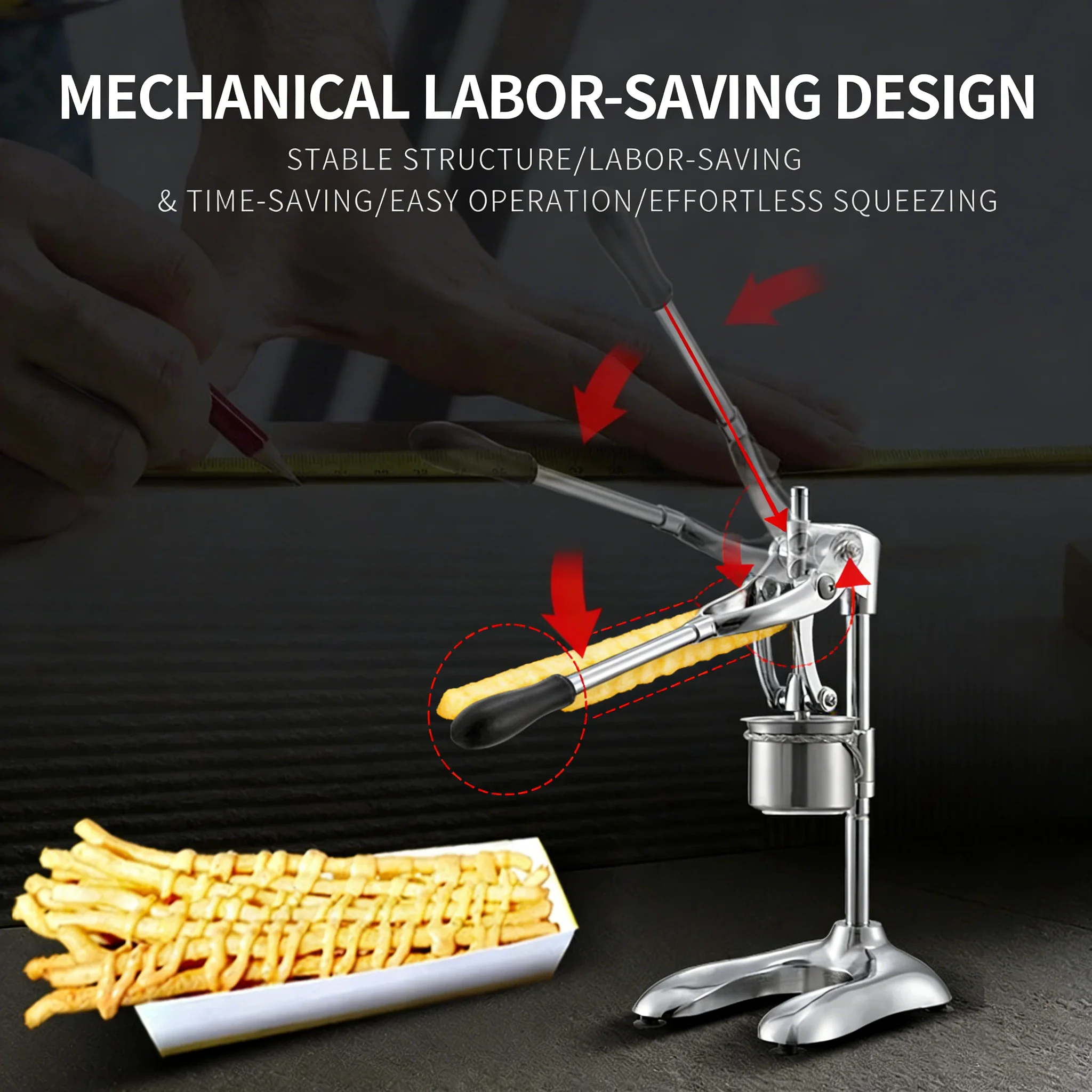 

Пресс для картофеля фри из нержавеющей стали, 30 см, коммерческий и бытовой, тайваньский, версия для TikTok, хит продаж