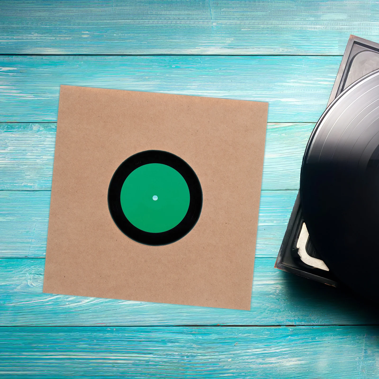 

10 pcs Vinyl Record Storage Sleeves 7 Inch Kraft Paper Inner Bags With Ventilation Hole Right-Angle Design For Moisture