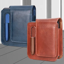 Vietao-Leather Universal Leather Phone Belt, Waist Bag for Samsung Galaxy Z Flip 6 5 4 3, Cell Phone Case, Purse with Pen Slot