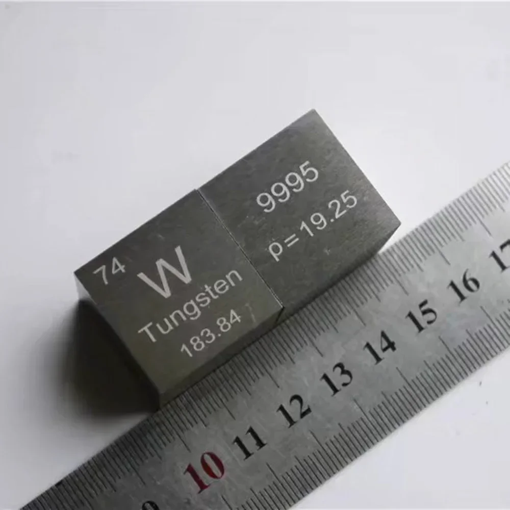 Tungsten metal in the periodic table- Cube Side length is one inch (25.4mm) and weight is about 318.25g 99.95%