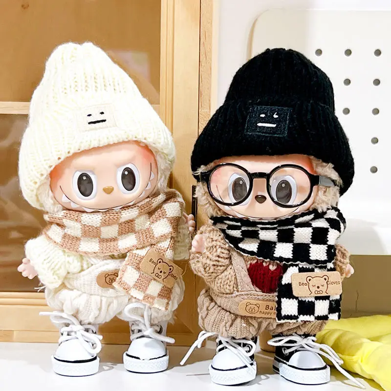 Hot Sale Labubu Sitting Party Clothes Second-Generation Sweaters Scarves Sets Of Lab Cloth Dolls Pendants Toys Gift For Kid