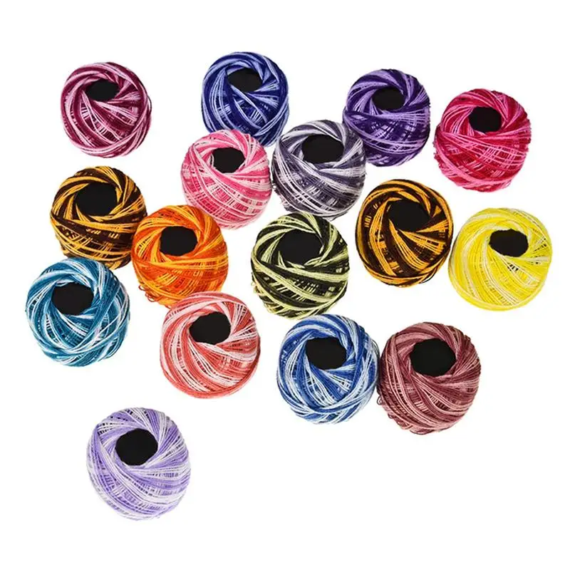 Sewing Thread For Quilting 16 Roll Variegated Gradient Color Embroidery Machine Thread Embroidery Floss Craft Sewing Supplies