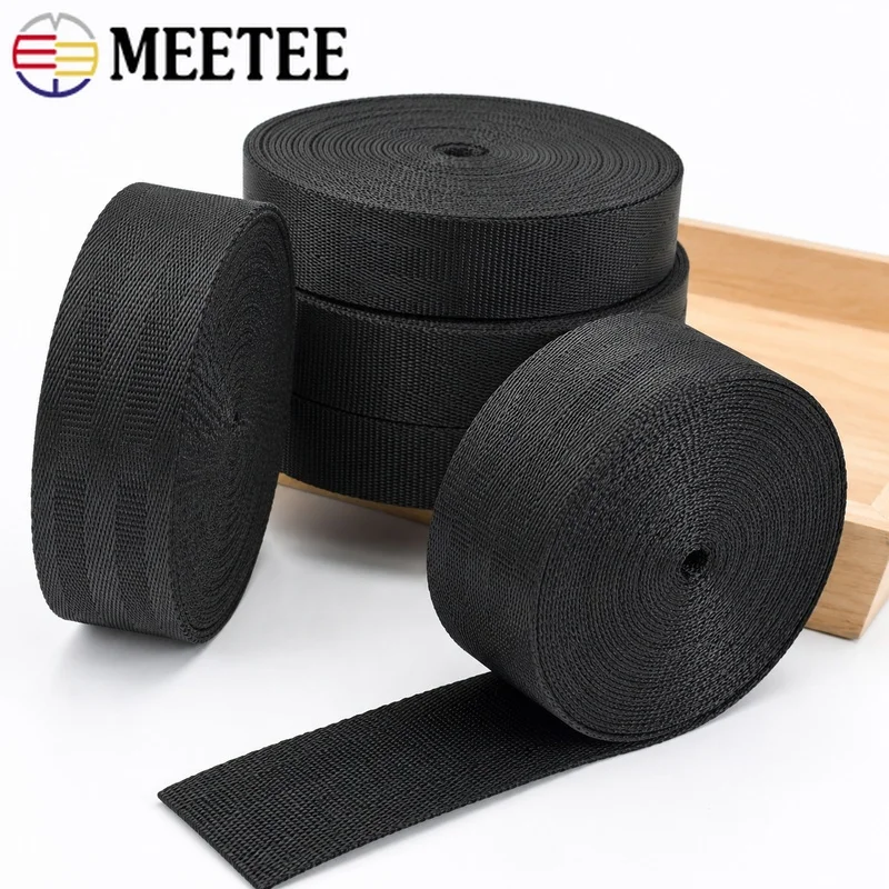 5M 20-50mm Polyester Nylon Webbing Tape Heavy Duty Woven Strap for Backpacks Pet Leashes Luggage Belts Sewing DIY Craft Material